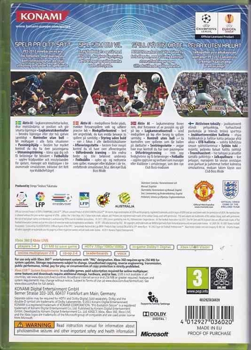 Pro Evolution Soccer 2012 - XBOX 360 (B Grade) (Genbrug)